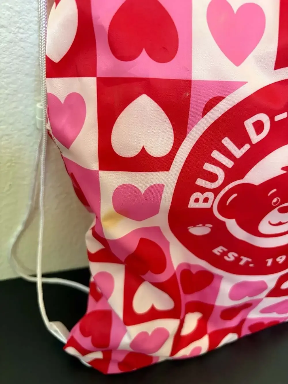 Build-A-Bear Pink Valentine Teddy Bear Hearts Pajamas Kisses Pillow Slippers Bag